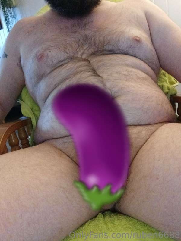 There's a little surprise behind the aubergine