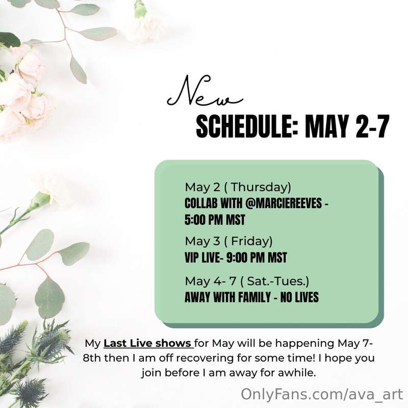 AMENDED SCHEDULE! 📢
I had some changes to this weeks schedul..