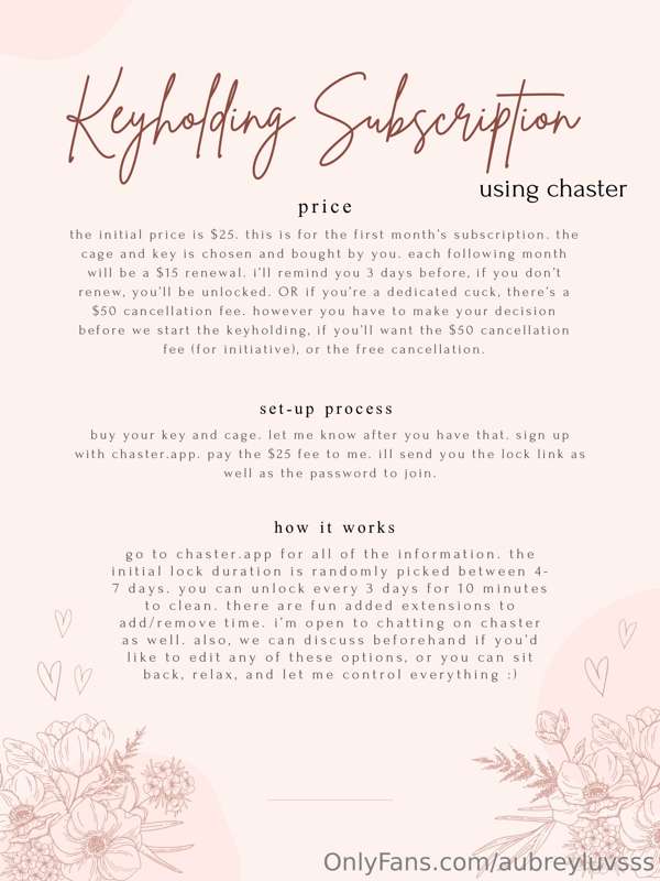 KEYHOLDING INFO! if you choose to pay through onlyfans it’s ..
