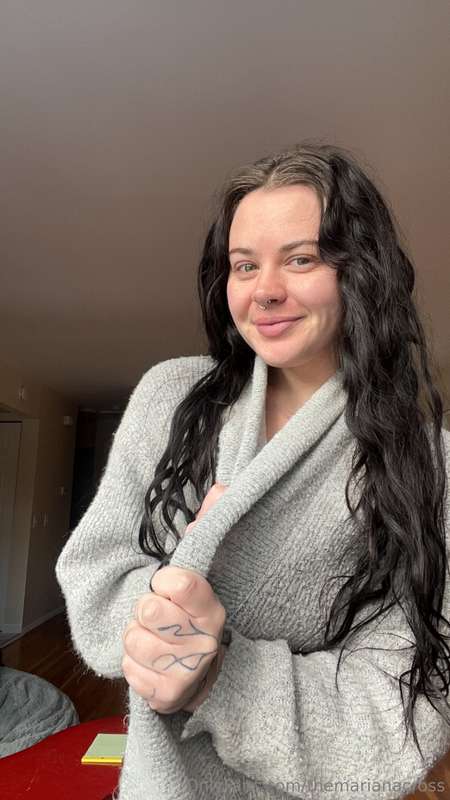 Standing in front of my big bay window getting comfy👀🤭