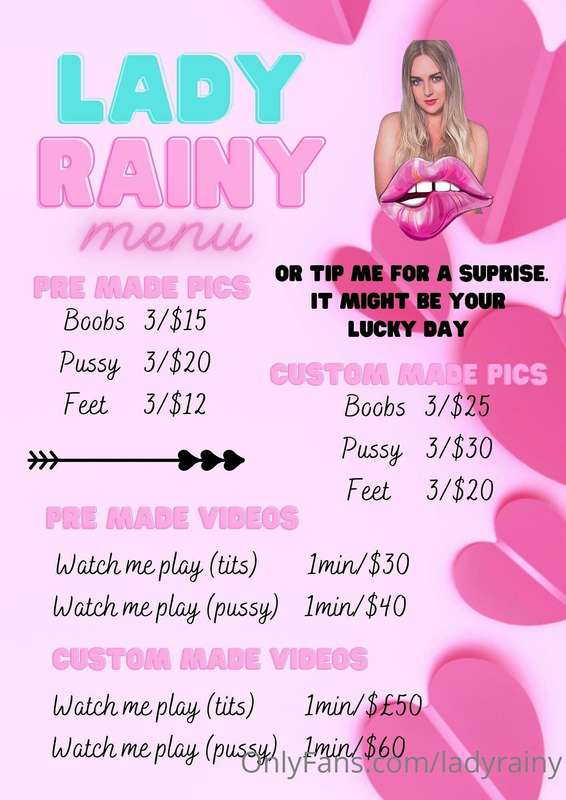 Finally my menu is ready…. Message me to place your order x
