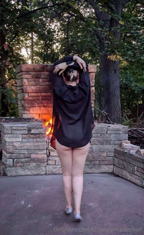 Beautiful night for a fire. Is that a full moon I spot?! . ...