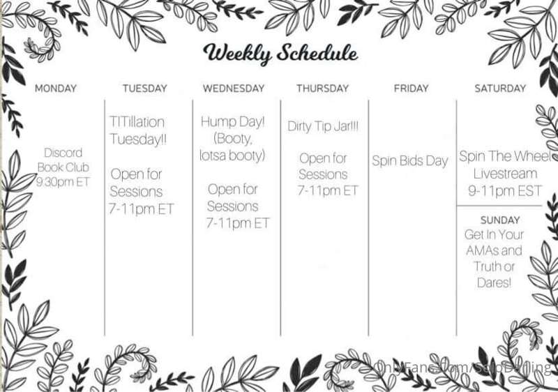 ✨👀THE SCHEDULE!!!!!👏🏼😛✨

💜BOOK YOUR SESSIONS W ME! My open “..