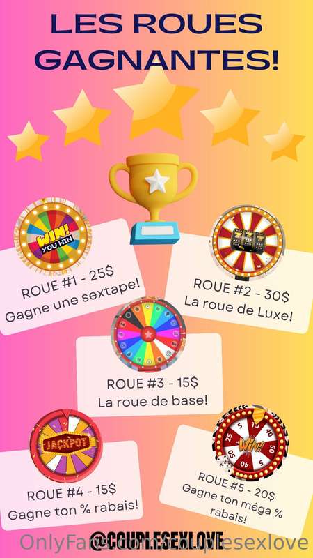 Envie de tourné la roue avec nous? On n'est trop chaud ce so..