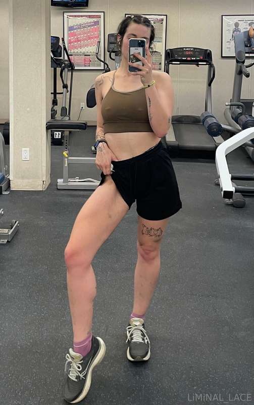 sweaty at the gym