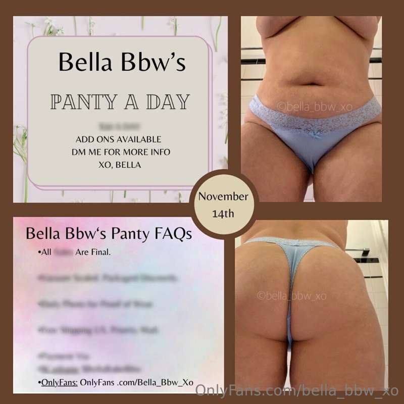👙 PANTY-A-DAY! 👙

November 14th wear!

Details are blurred t..