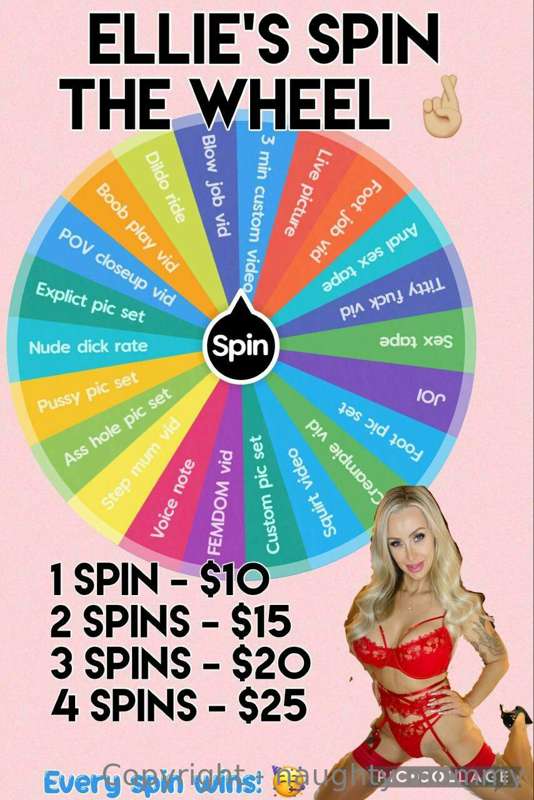 Feeling lucky? Have a go on my naughty spin the wheel 😍
How ..