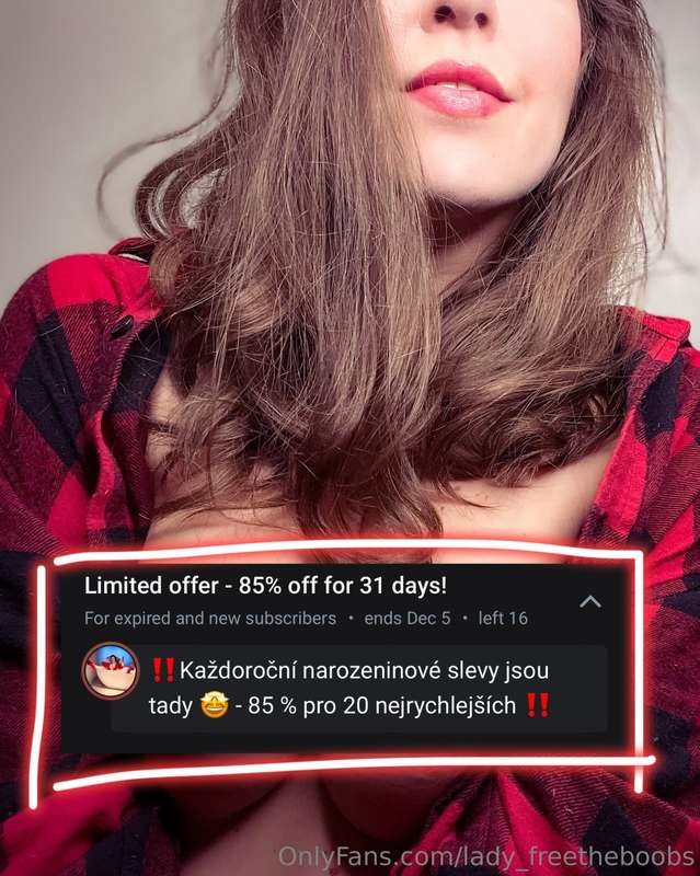 🥳 Každoroční obří narozeninové slevy na můj VIP profil jsou ..