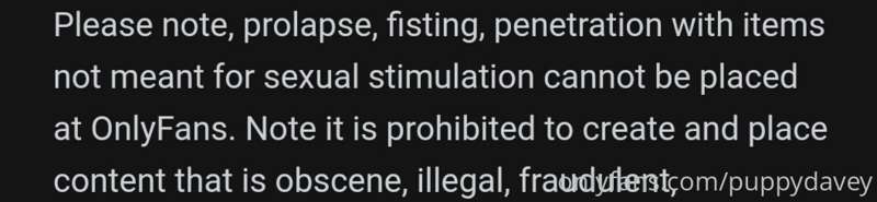 Even prolapsing is not allowed... so basically 90% of my vid..