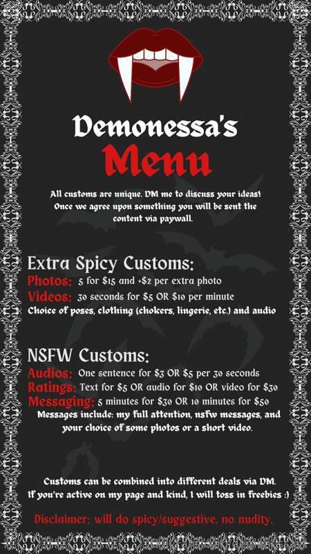 New menu! 🖤🥀