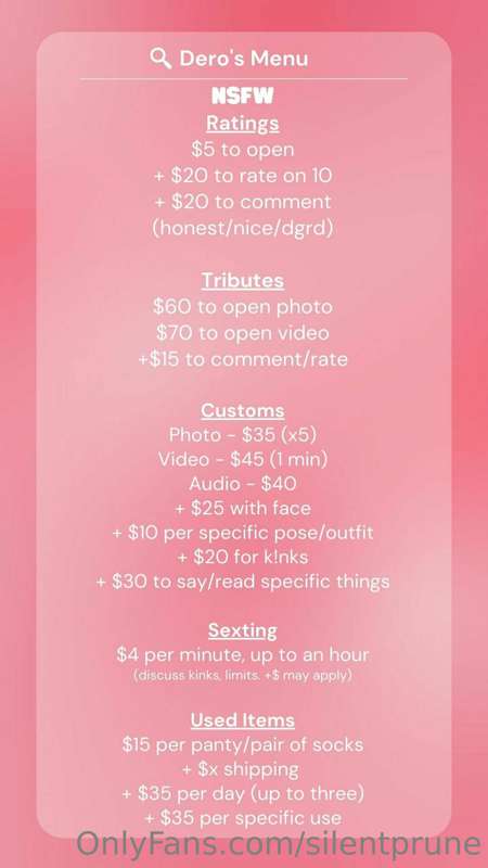 💛  ***My Menu***  💛

You can find both *SFW* and *NSFW* opti..
