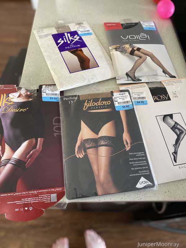 Look guys! I found fancy fucking stay up stockings ! 
Now I ..