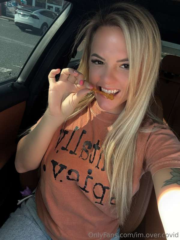 Got my hair done today! Now Im munching on my favorite snack..