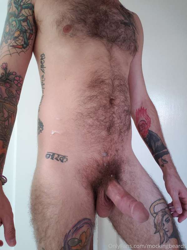 Cum shot. Semi hard cock