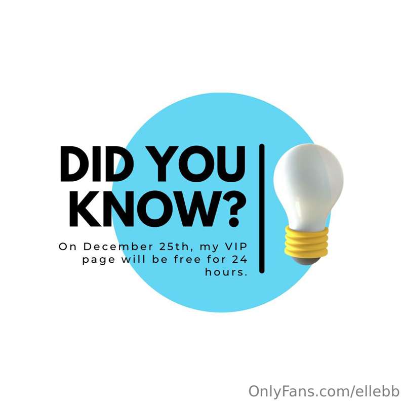 • DID YOU KNOW? •
On December 25th, my VIP page will be free..