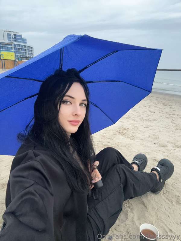Would you like to join me on the beach on a rainy day with a..