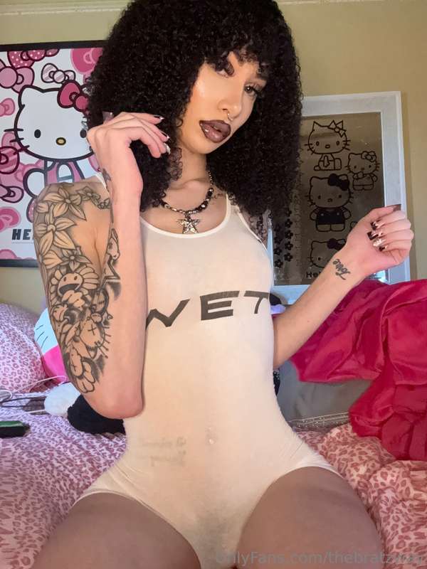 What are you looking at?👀 Do you like my white see-through?🙈