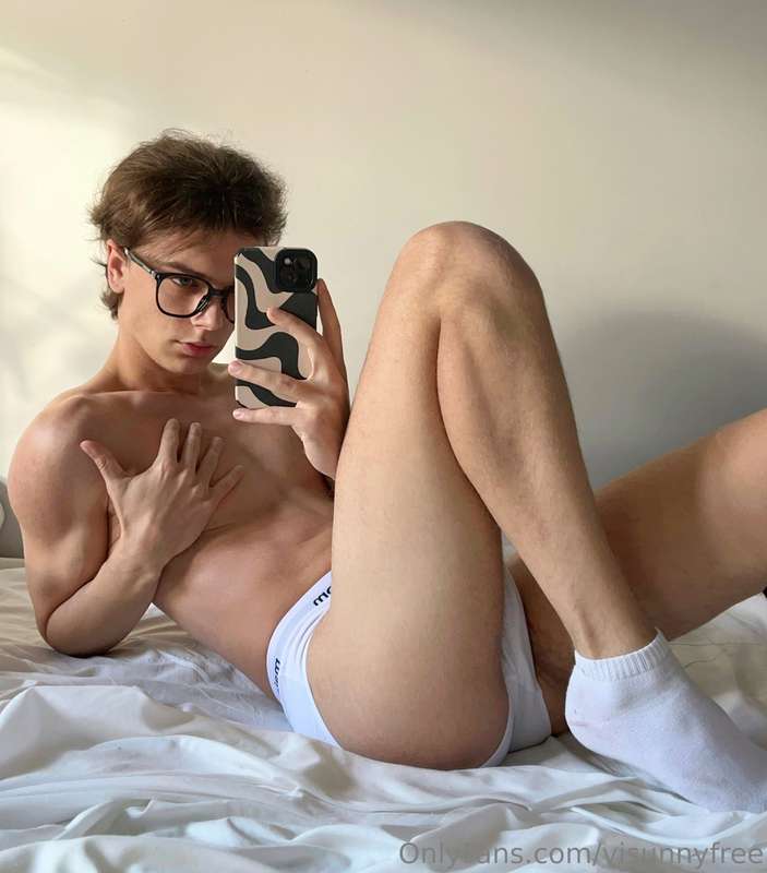 Cute twink in white undies and socks - what could even be be..