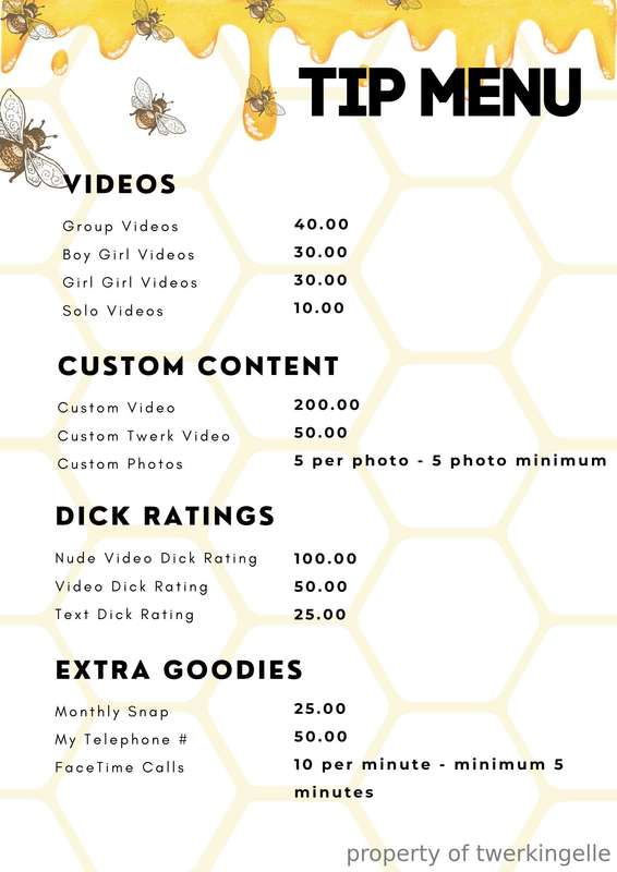 🩷🐝 My Tip Menu 🐝🩷Tip below or message me for more informatio..