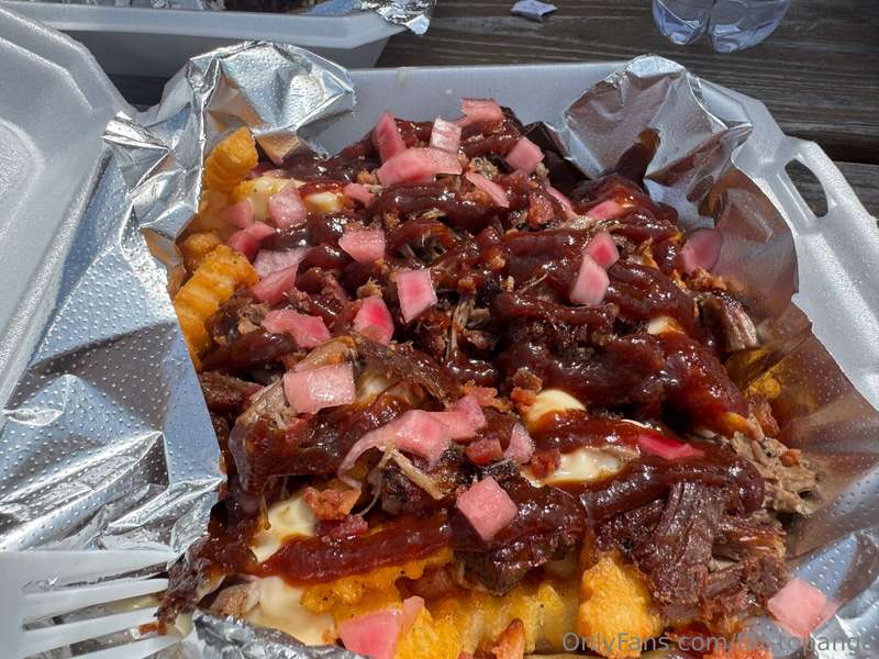 pastrami burger n bbq brisket cheese fries 🫠🤤 i am eating v ..