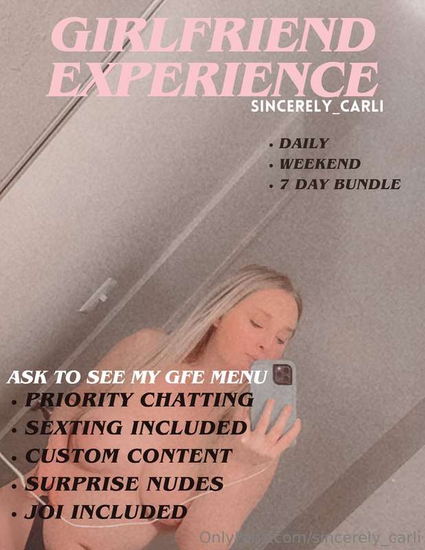 GFE has everything you need to be fulfilled and happy. treat..
