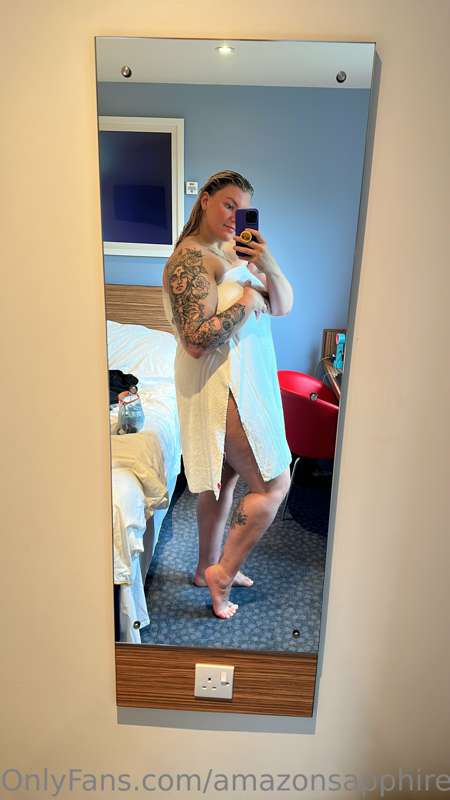 Fresh out the shower, but the towels are NEVER big enough! :..