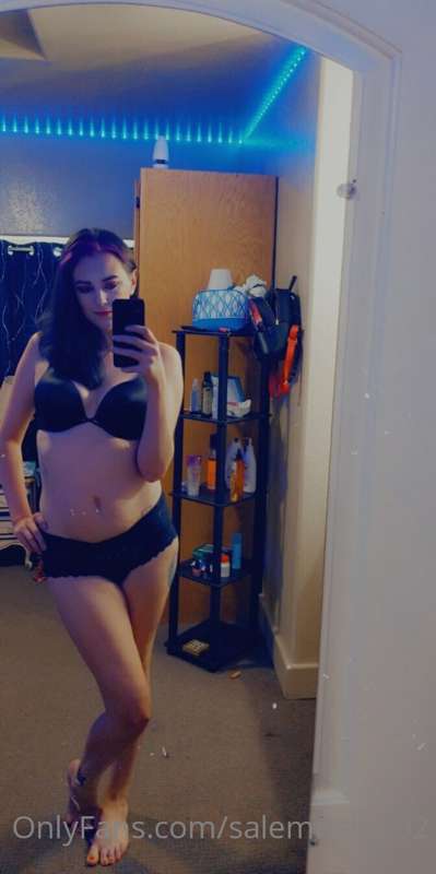Staying cozy in just a bra and panties today