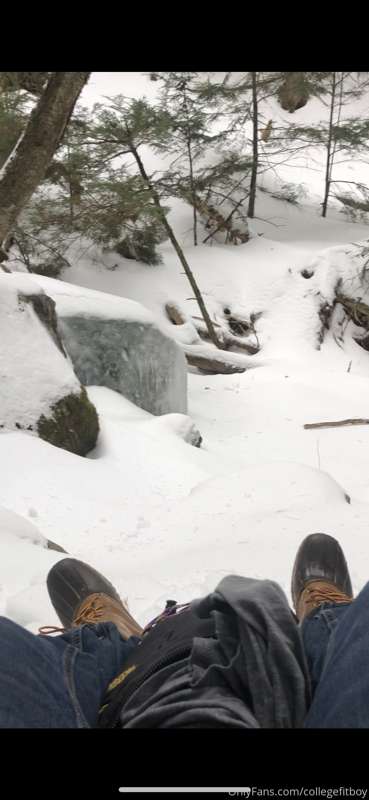 Took a break to admire the snowy scenery added a splash of m..